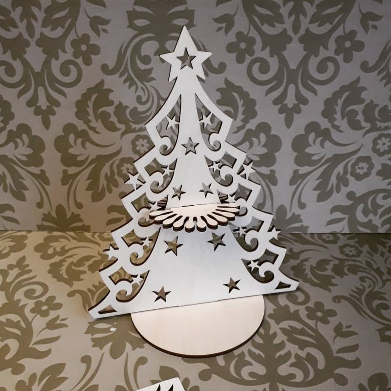 Елки из фанеры для салфетницы