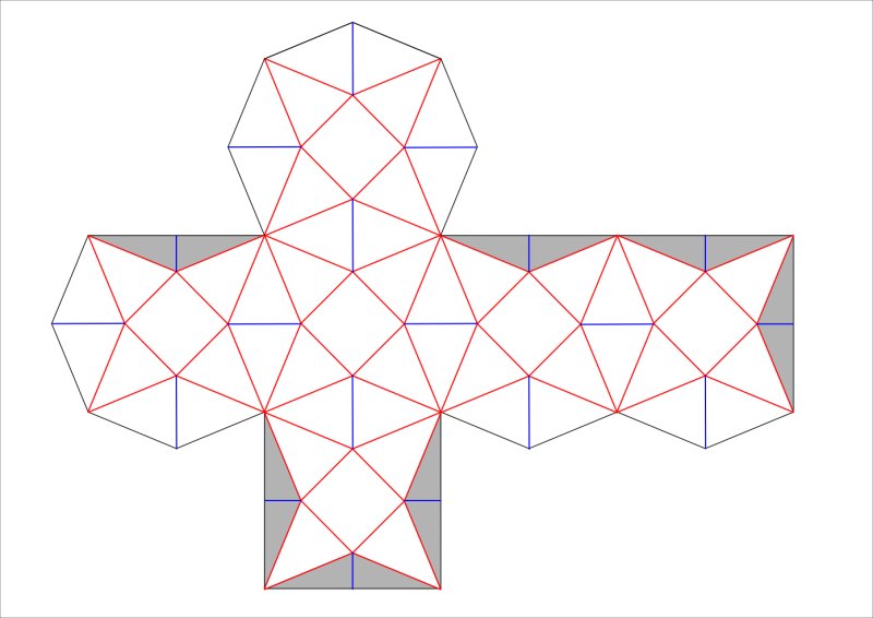 Усеченный кубооктаэдр развертка