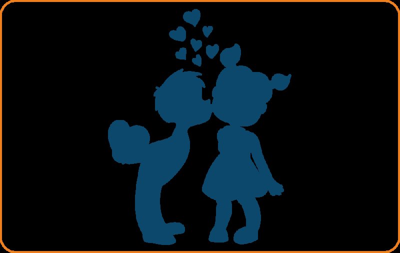 Силует мальчика и девочки