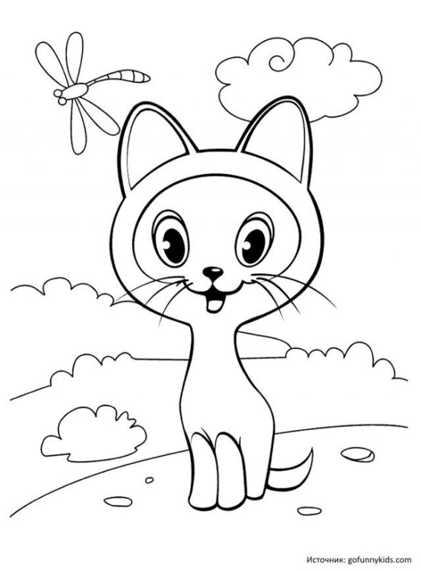 Котенок Гав раскраска для малышей