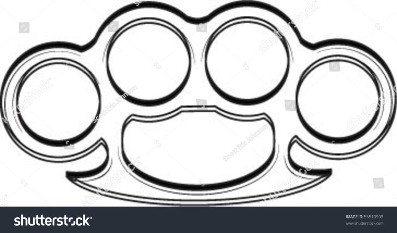 Чертеж кастета 1 к 1 на а4