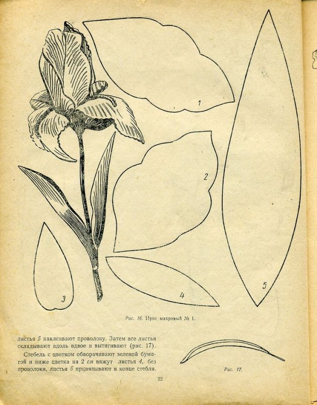 Лекала цветов из ткани