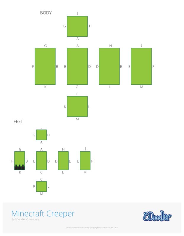 Чертёж головы КРИПЕРА