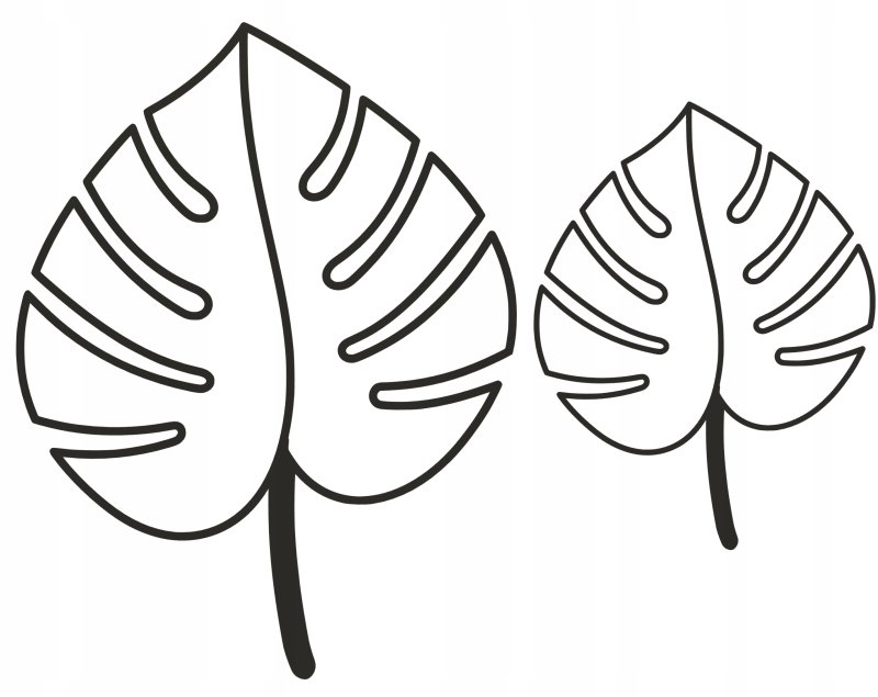 Тропические листья трафарет