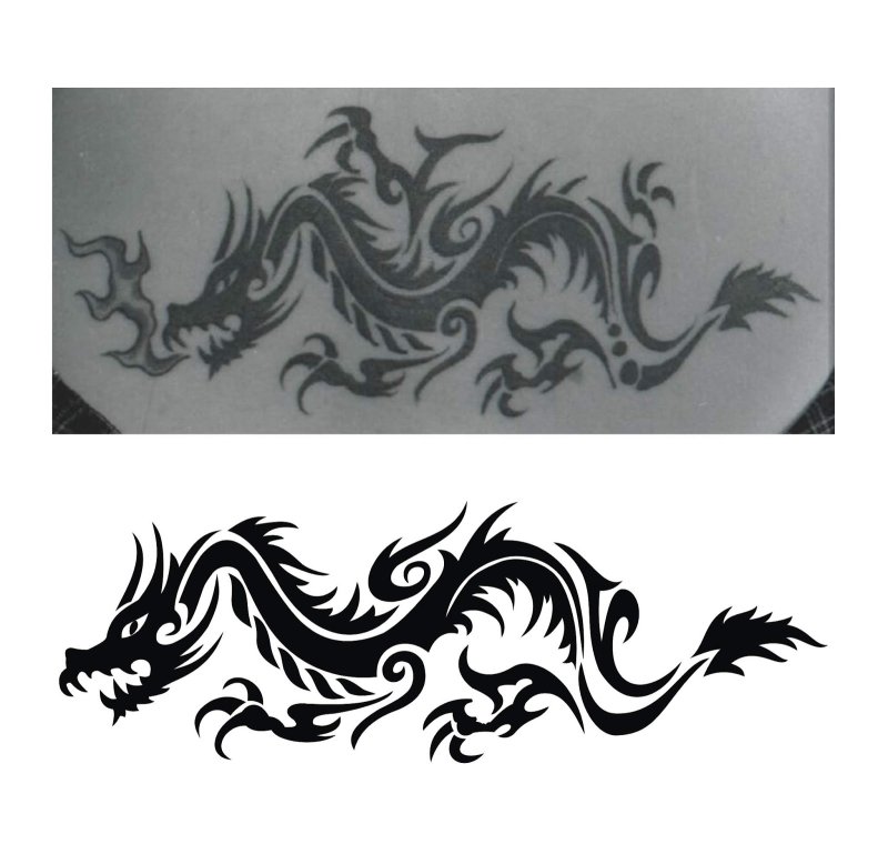 Трафареты драконов