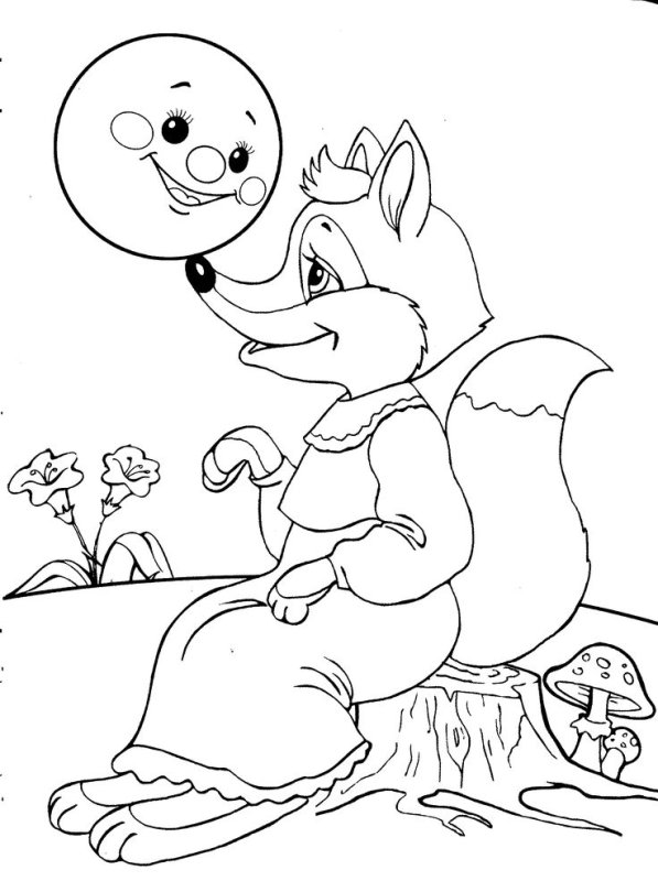 Раскраска казка Колобок