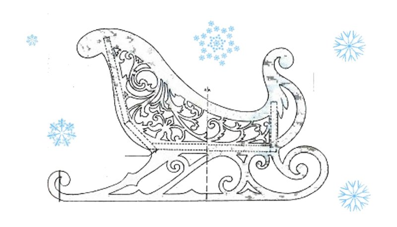 Сани трафарет