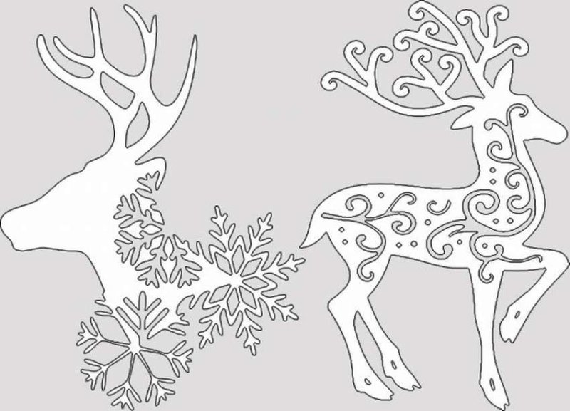 Украшение окон на новый год олени