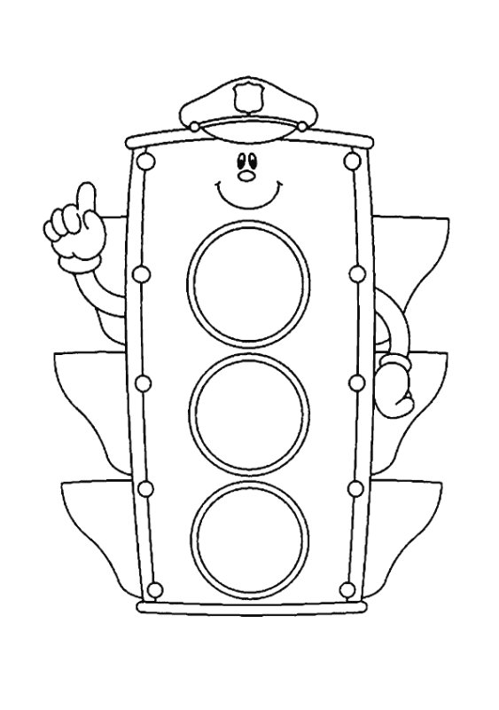 Светофор раскраска для детей