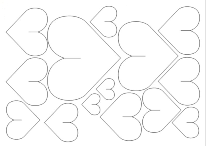 Трафареты сердечек разных размеров