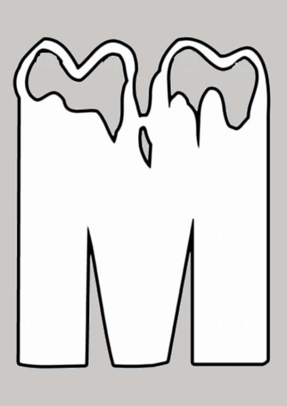 Буква м трафарет для вырезания