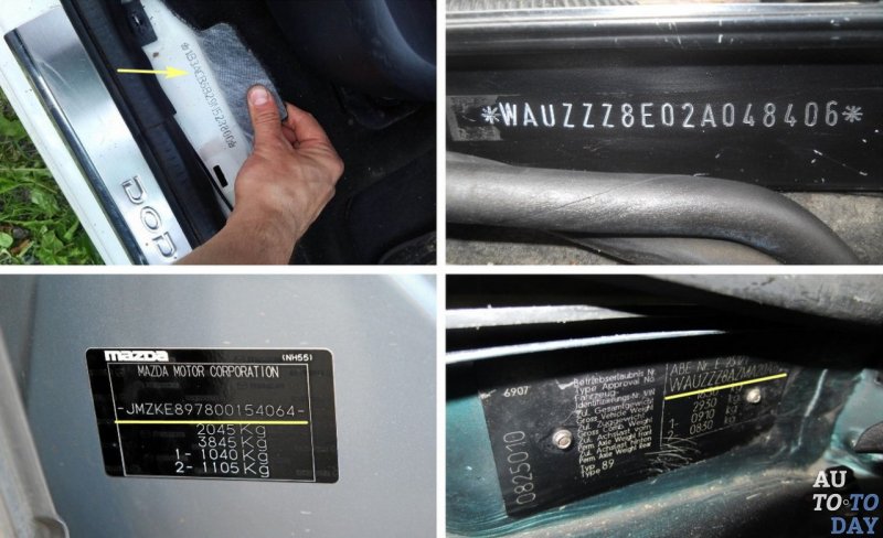 Табличка VIN Mazda 3 2004