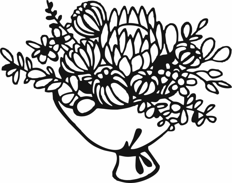 Букет трафарет