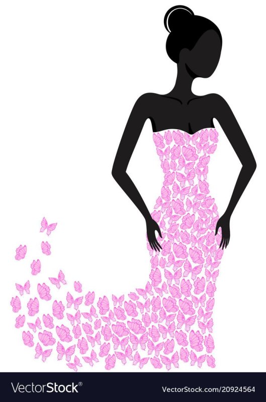 Силуэт девушки в платье