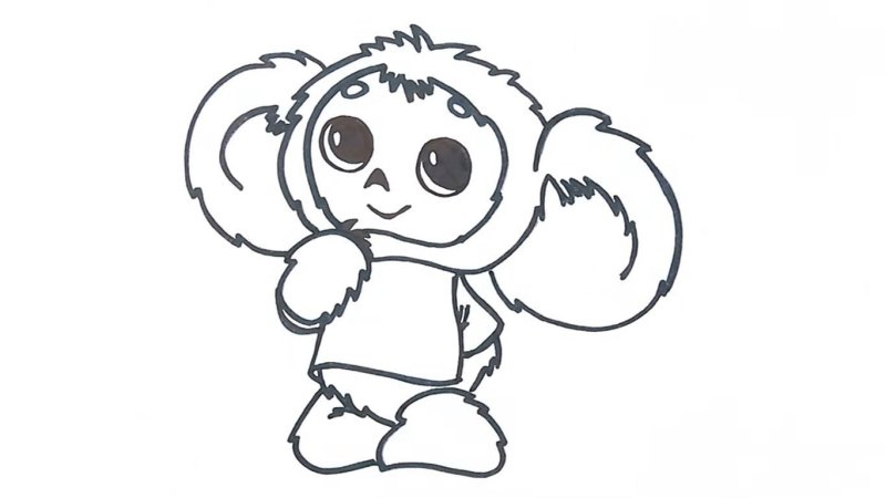 Чебурашка картинки для срисовки