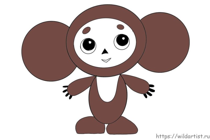 Чебурашка трафарет