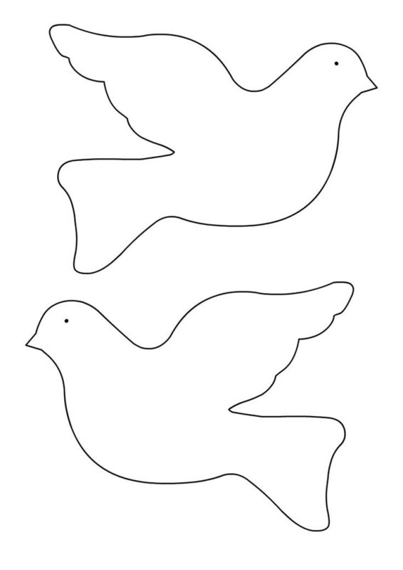 Трафарет голубя для вырезания