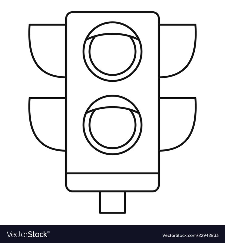Светофор раскраска для малышей