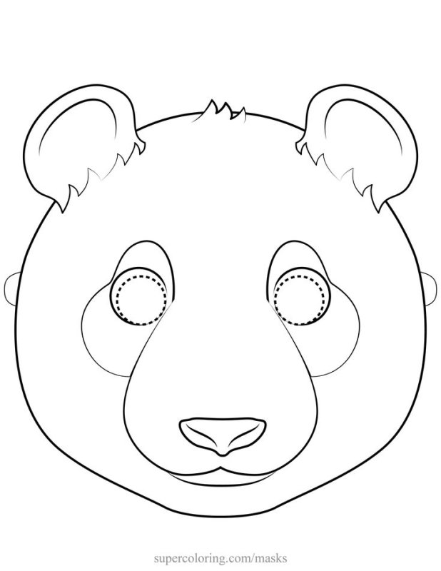 Маска медведя раскраска