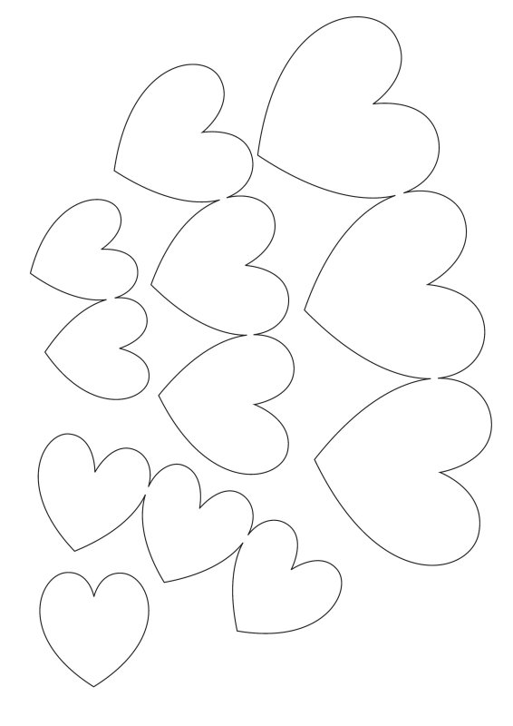 Сердечки шаблоны для вырезания