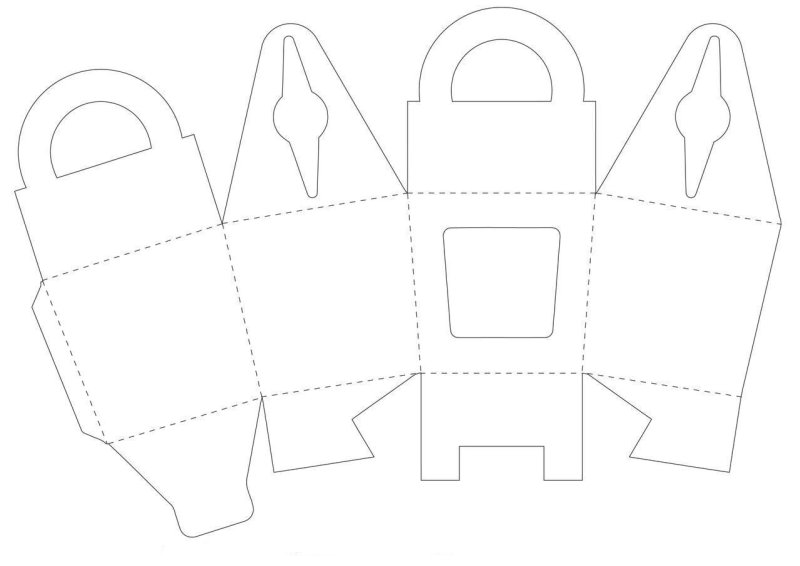 Трафарет коробочки для подарка