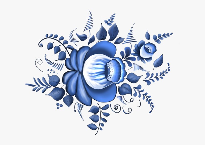 Растительные элементы гжельской росписи