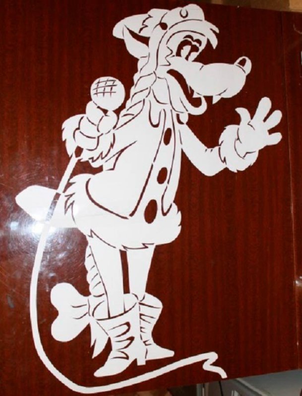 Вытынанка волк из ну погоди на окна