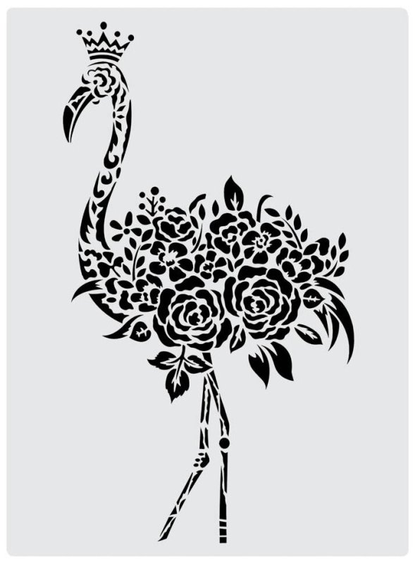 Трафарет Фламинго на стену шаблон