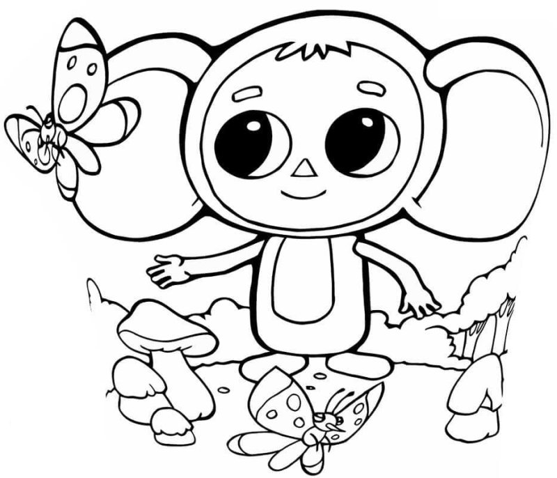 Раскраска Чебурашка 2023