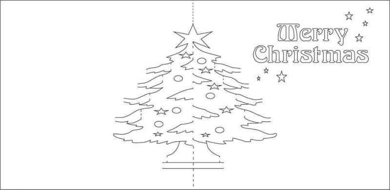 Открытка елочка шаблон