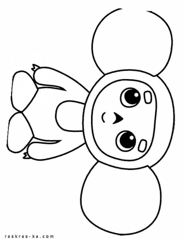 Чебурашка раскраска для детей