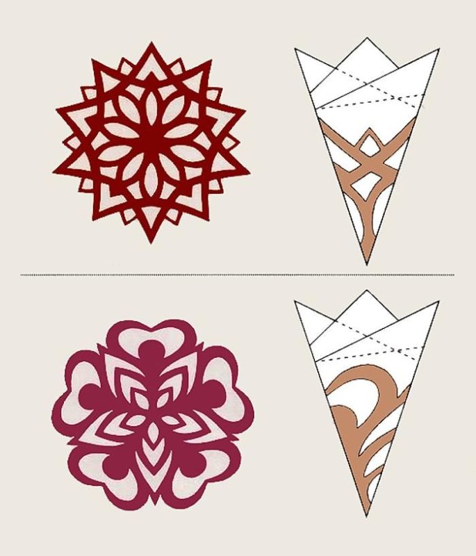 Снежинки схемы для вырезания