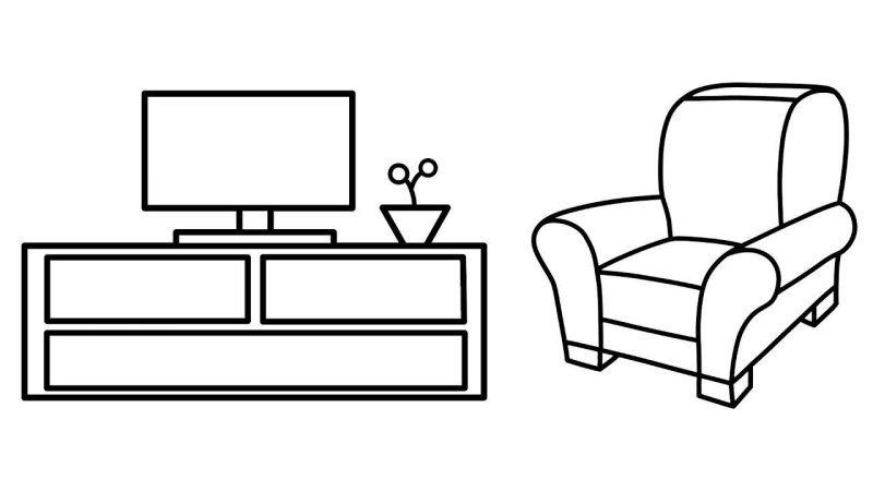 Мебель для гостиной для раскрашивания