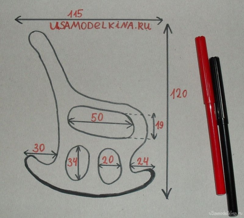 Лекало для кресла качалки из фанеры
