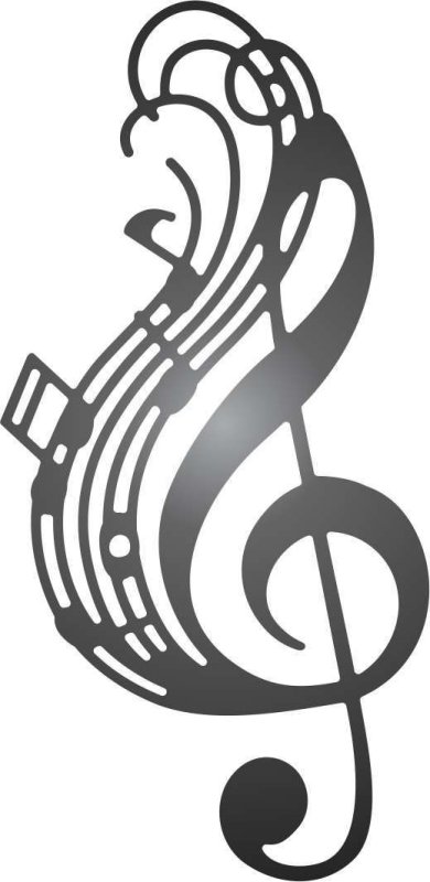 Музыкальный ключ трафарет