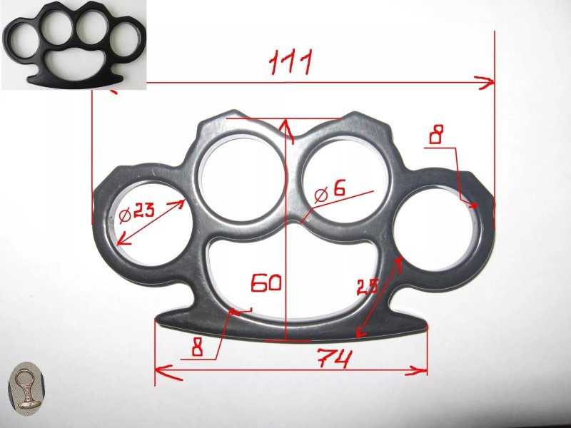 Чертеж кастета 1 к 1 на а4