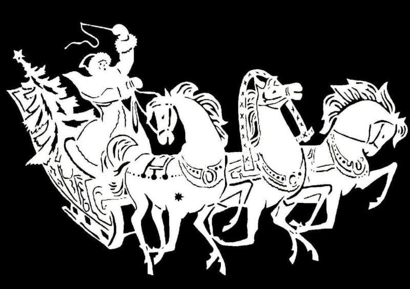 Новогодние сюжетные трафареты