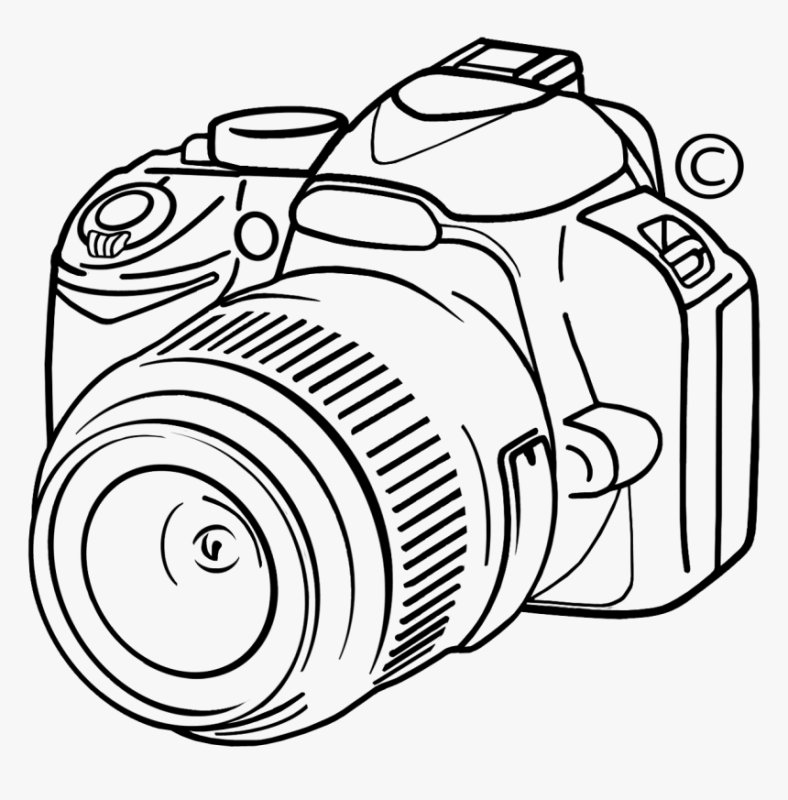 Фотоаппарат сбоку вектор