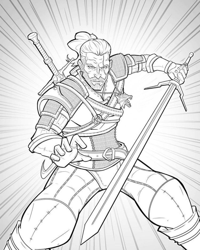 Ведьмак 3 Дикая охота раскраска