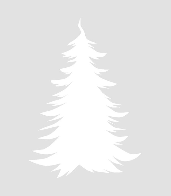 Ель трафарет на окно