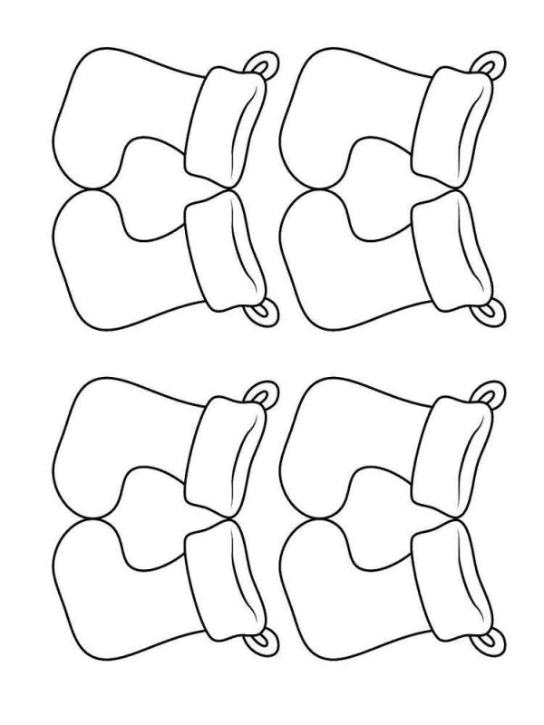 Рождественские носки раскраска