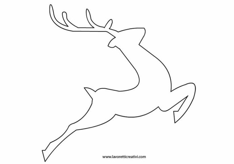Новогодний олень трафарет