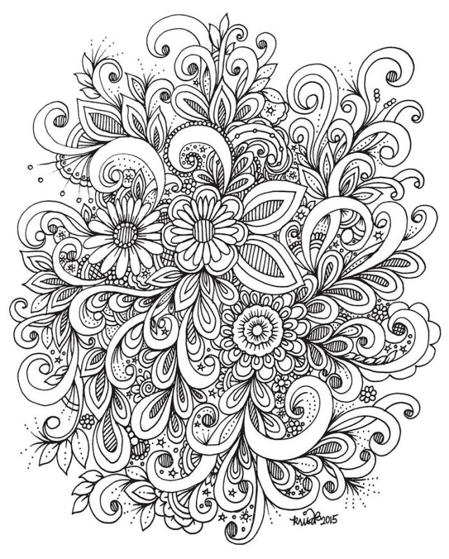 Раскраска антистресс "цветы"