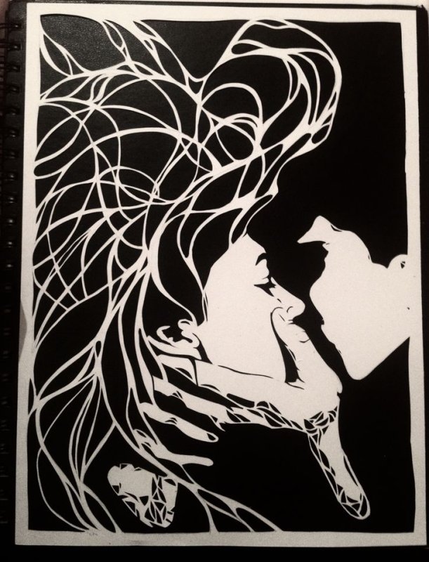 Силуэтная вытынанка