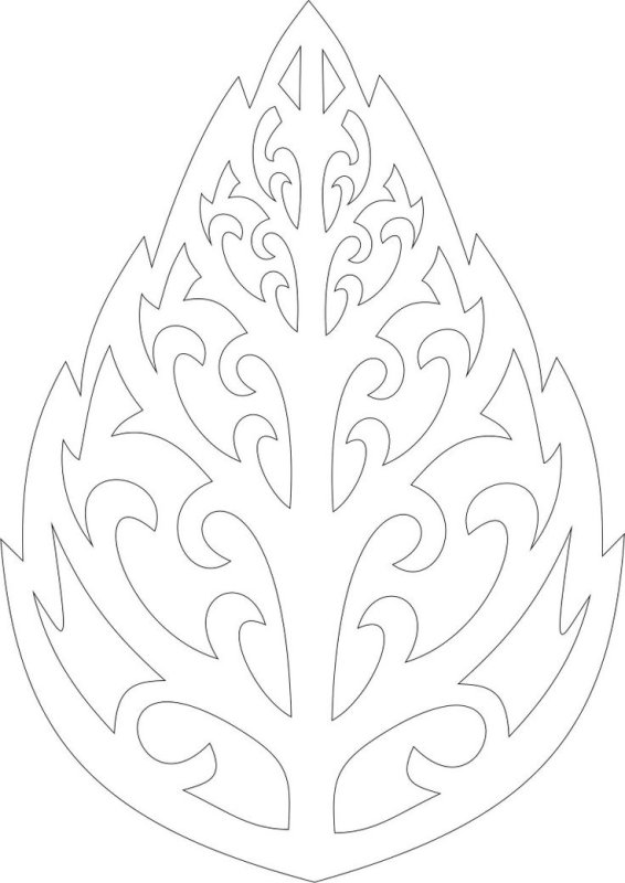 Ажурный лист трафарет