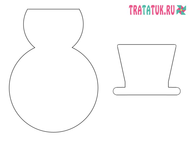 Снеговик шаблон для вырезания