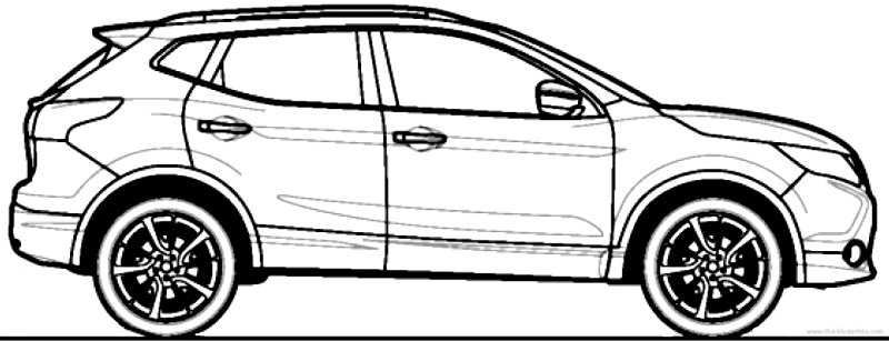 Нарисовать Ниссан Кашкай