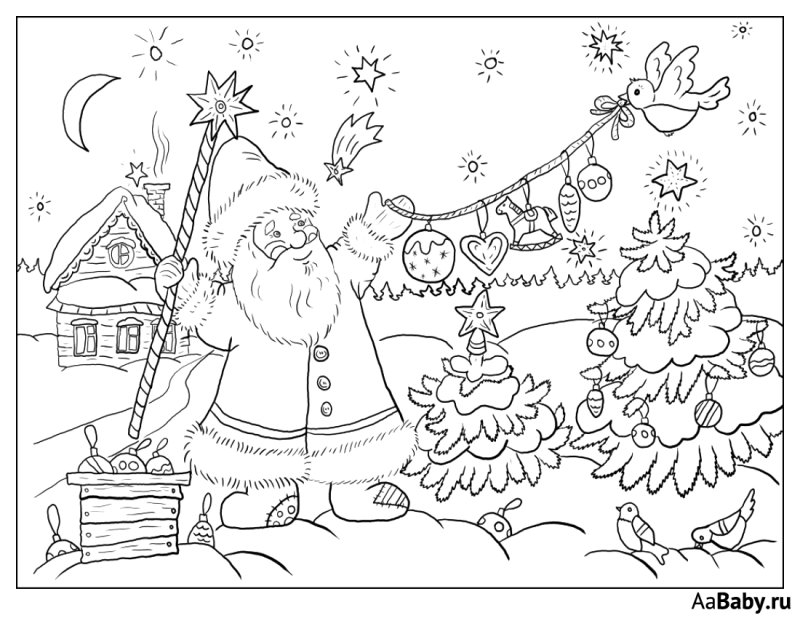 Новогодние картинки раскраски