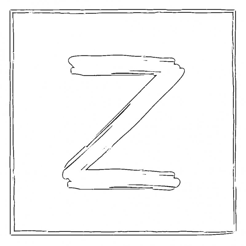 Буква z трафарет для вырезания