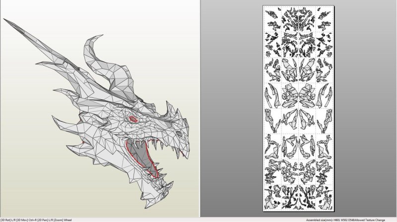 Развертка голова дракона